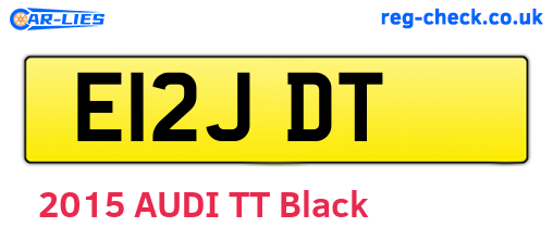 E12JDT are the vehicle registration plates.