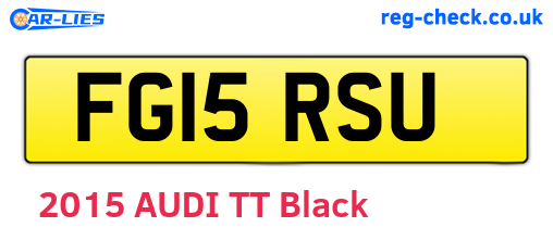 FG15RSU are the vehicle registration plates.