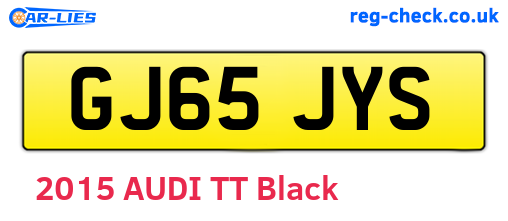 GJ65JYS are the vehicle registration plates.