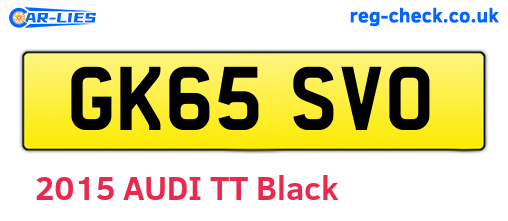 GK65SVO are the vehicle registration plates.
