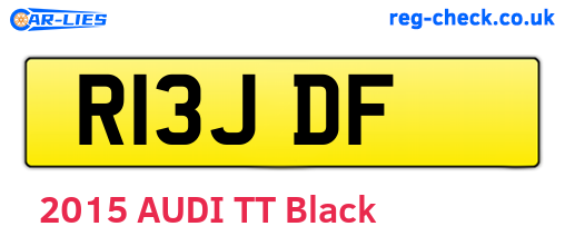 R13JDF are the vehicle registration plates.