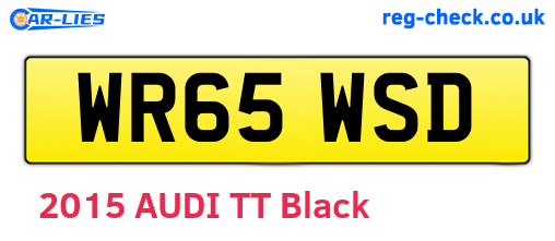 WR65WSD are the vehicle registration plates.