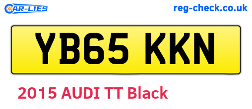 YB65KKN are the vehicle registration plates.