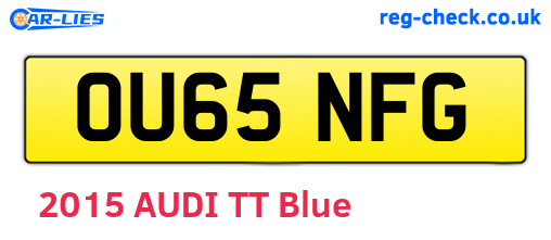 OU65NFG are the vehicle registration plates.