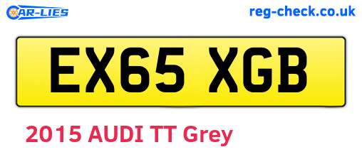 EX65XGB are the vehicle registration plates.