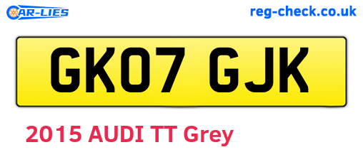 GK07GJK are the vehicle registration plates.