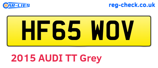 HF65WOV are the vehicle registration plates.
