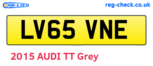 LV65VNE are the vehicle registration plates.