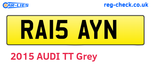 RA15AYN are the vehicle registration plates.