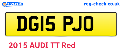 DG15PJO are the vehicle registration plates.