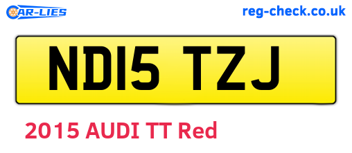 ND15TZJ are the vehicle registration plates.