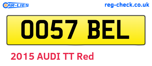 OO57BEL are the vehicle registration plates.