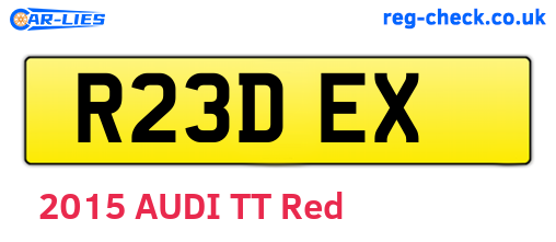 R23DEX are the vehicle registration plates.