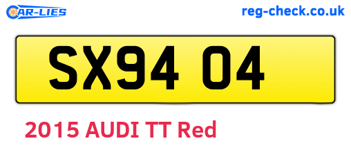 SX9404 are the vehicle registration plates.