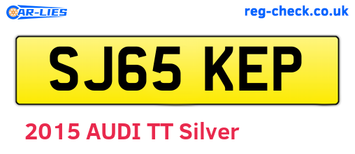 SJ65KEP are the vehicle registration plates.