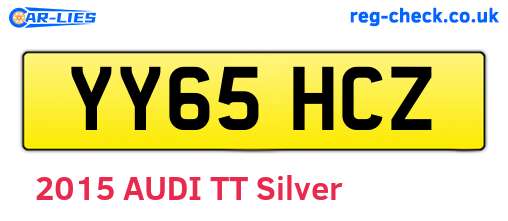 YY65HCZ are the vehicle registration plates.