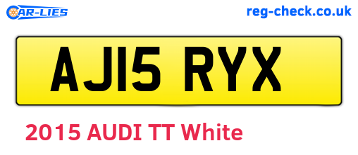 AJ15RYX are the vehicle registration plates.
