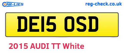 DE15OSD are the vehicle registration plates.