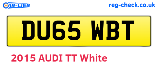 DU65WBT are the vehicle registration plates.