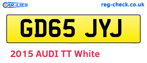 GD65JYJ are the vehicle registration plates.