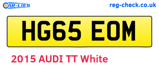 HG65EOM are the vehicle registration plates.