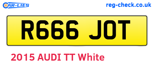 R666JOT are the vehicle registration plates.