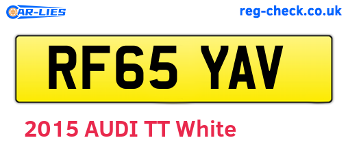 RF65YAV are the vehicle registration plates.