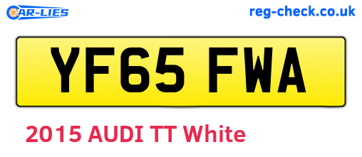 YF65FWA are the vehicle registration plates.