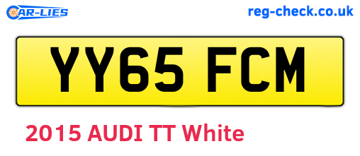 YY65FCM are the vehicle registration plates.