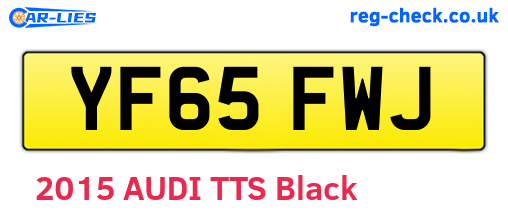 YF65FWJ are the vehicle registration plates.
