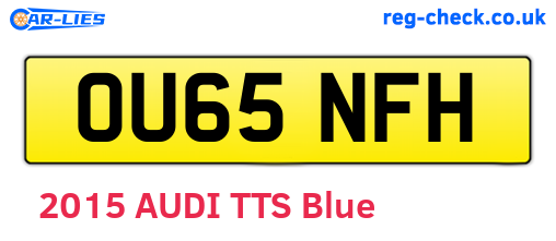 OU65NFH are the vehicle registration plates.