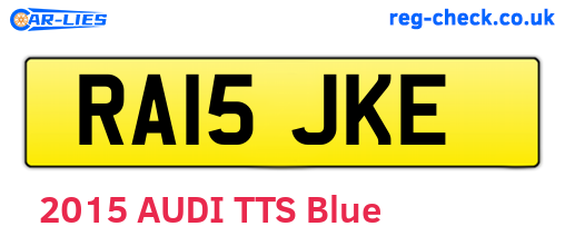 RA15JKE are the vehicle registration plates.