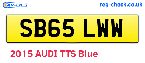 SB65LWW are the vehicle registration plates.
