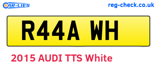 R44AWH are the vehicle registration plates.