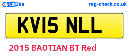 KV15NLL are the vehicle registration plates.