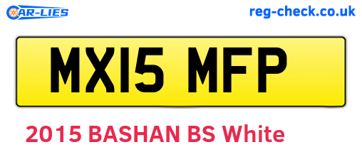 MX15MFP are the vehicle registration plates.