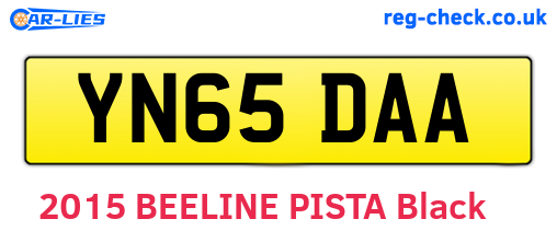 YN65DAA are the vehicle registration plates.