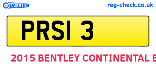 PRS13 are the vehicle registration plates.