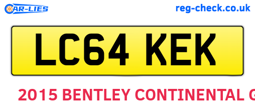 LC64KEK are the vehicle registration plates.