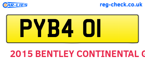 PYB401 are the vehicle registration plates.