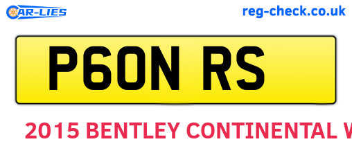 P60NRS are the vehicle registration plates.