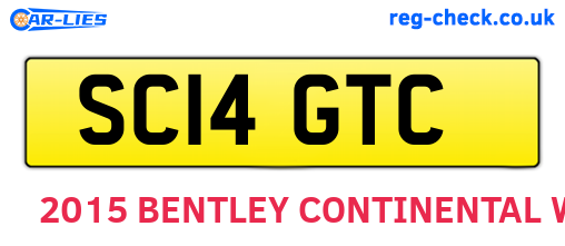 SC14GTC are the vehicle registration plates.