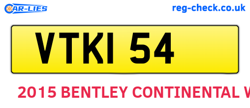 VTK154 are the vehicle registration plates.