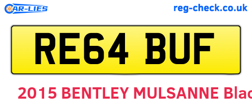 RE64BUF are the vehicle registration plates.