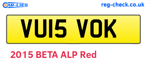 VU15VOK are the vehicle registration plates.