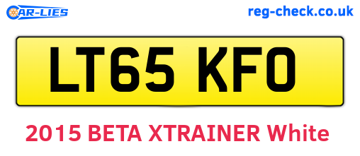 LT65KFO are the vehicle registration plates.