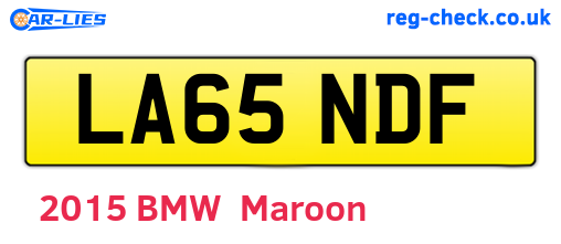 LA65NDF are the vehicle registration plates.