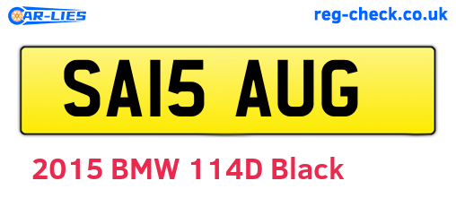 SA15AUG are the vehicle registration plates.