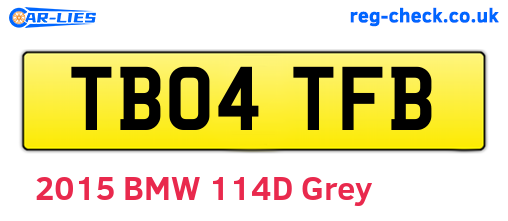 TB04TFB are the vehicle registration plates.
