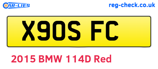 X90SFC are the vehicle registration plates.